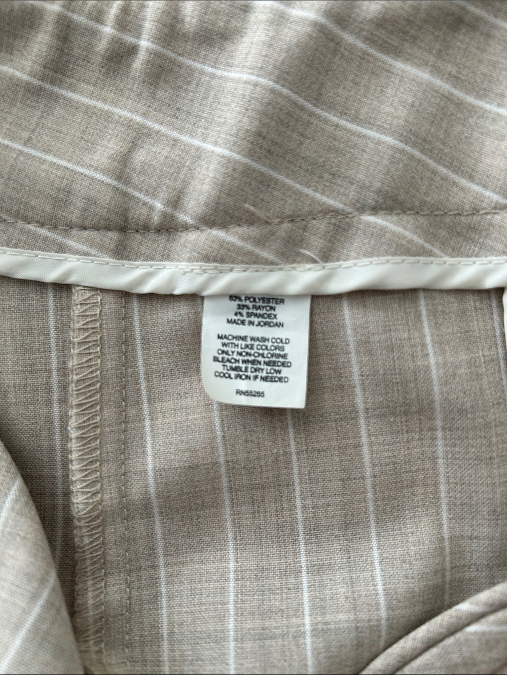 Express Beige Pinstripe Trousers - Picture 5 of 5